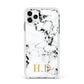 Personalised Gold Initials Marble New Apple iPhone 11 Pro Max in Silver with White Impact Case
