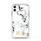 Personalised Gold Initials Marble New Apple iPhone 11 in White with White Impact Case