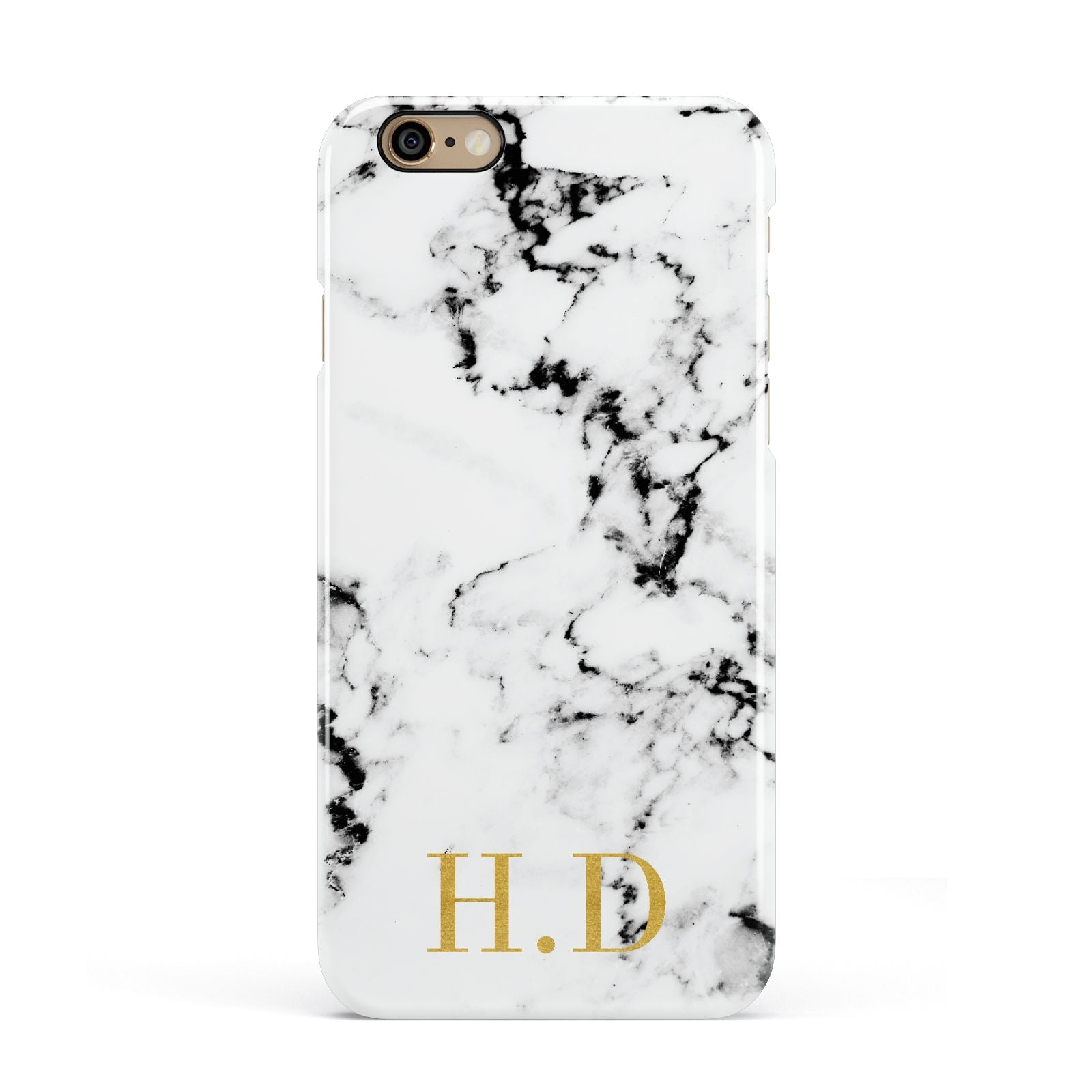 Personalised Gold Initials Marble New Apple iPhone 6 3D Snap Case