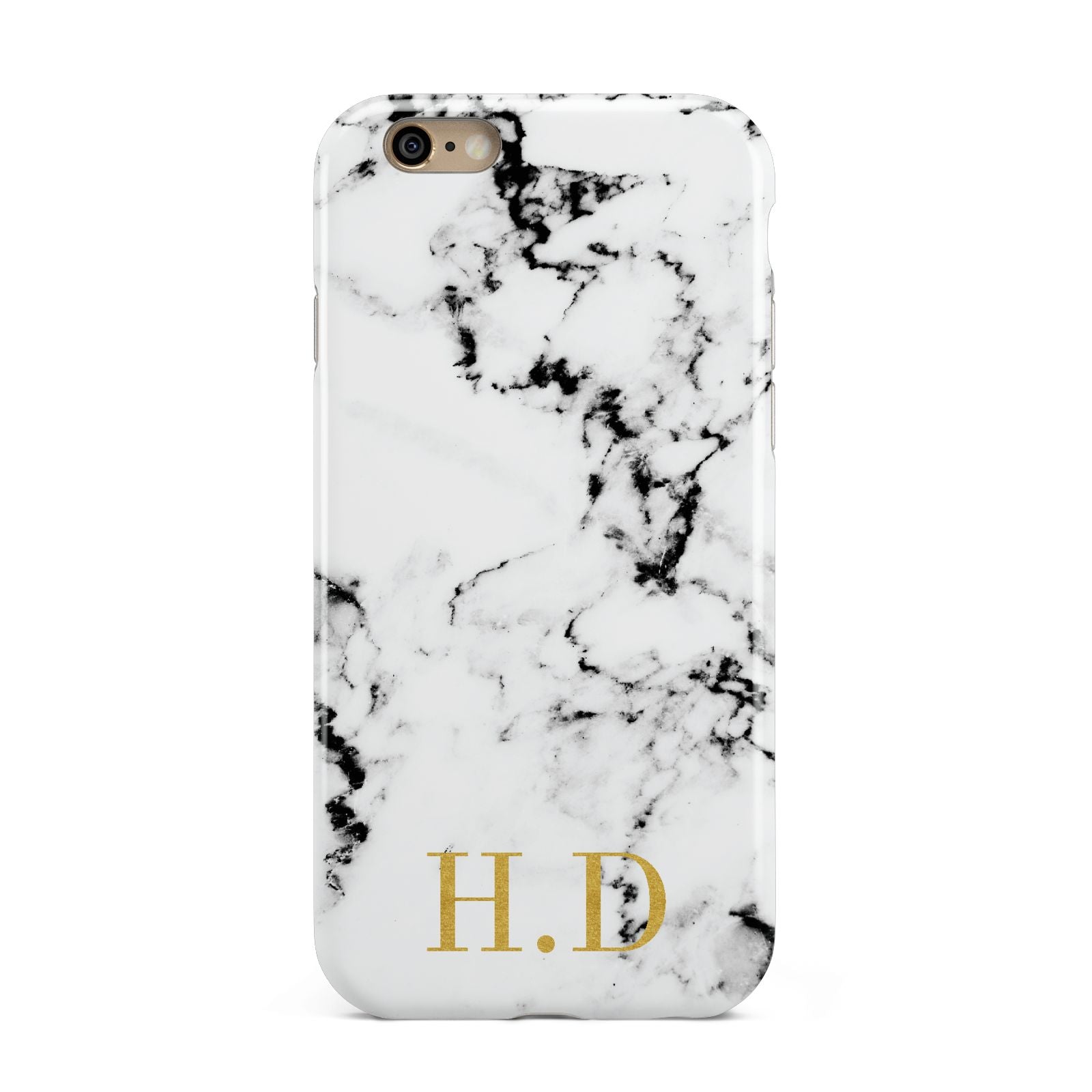 Personalised Gold Initials Marble New Apple iPhone 6 3D Tough Case