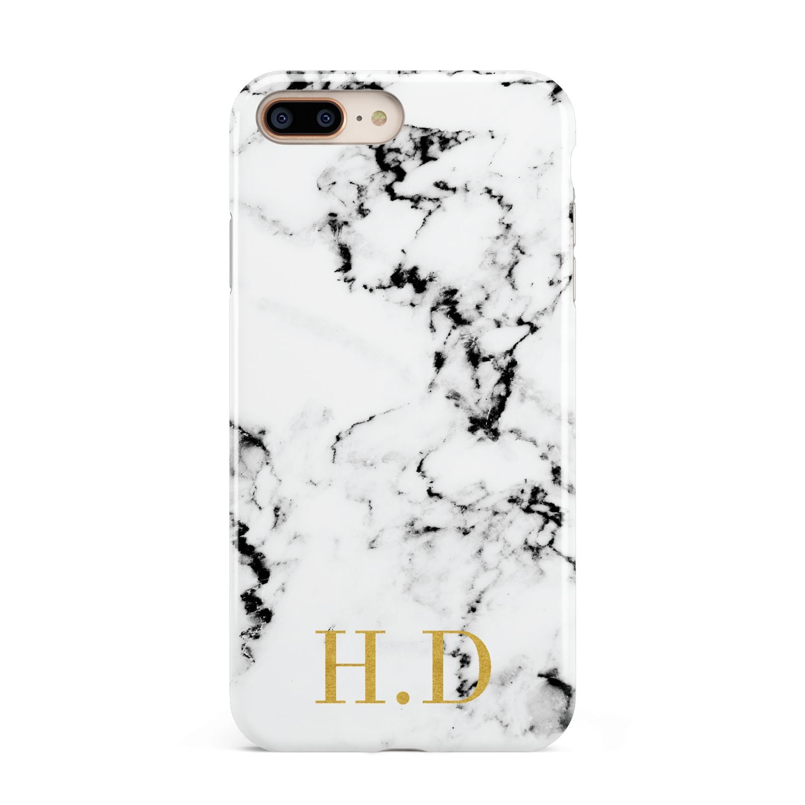 Personalised Gold Initials Marble New Apple iPhone 7 8 Plus 3D Tough Case