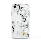 Personalised Gold Initials Marble New Apple iPhone XR Impact Case White Edge on Silver Phone