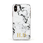 Personalised Gold Initials Marble New Apple iPhone Xs Impact Case White Edge on Gold Phone