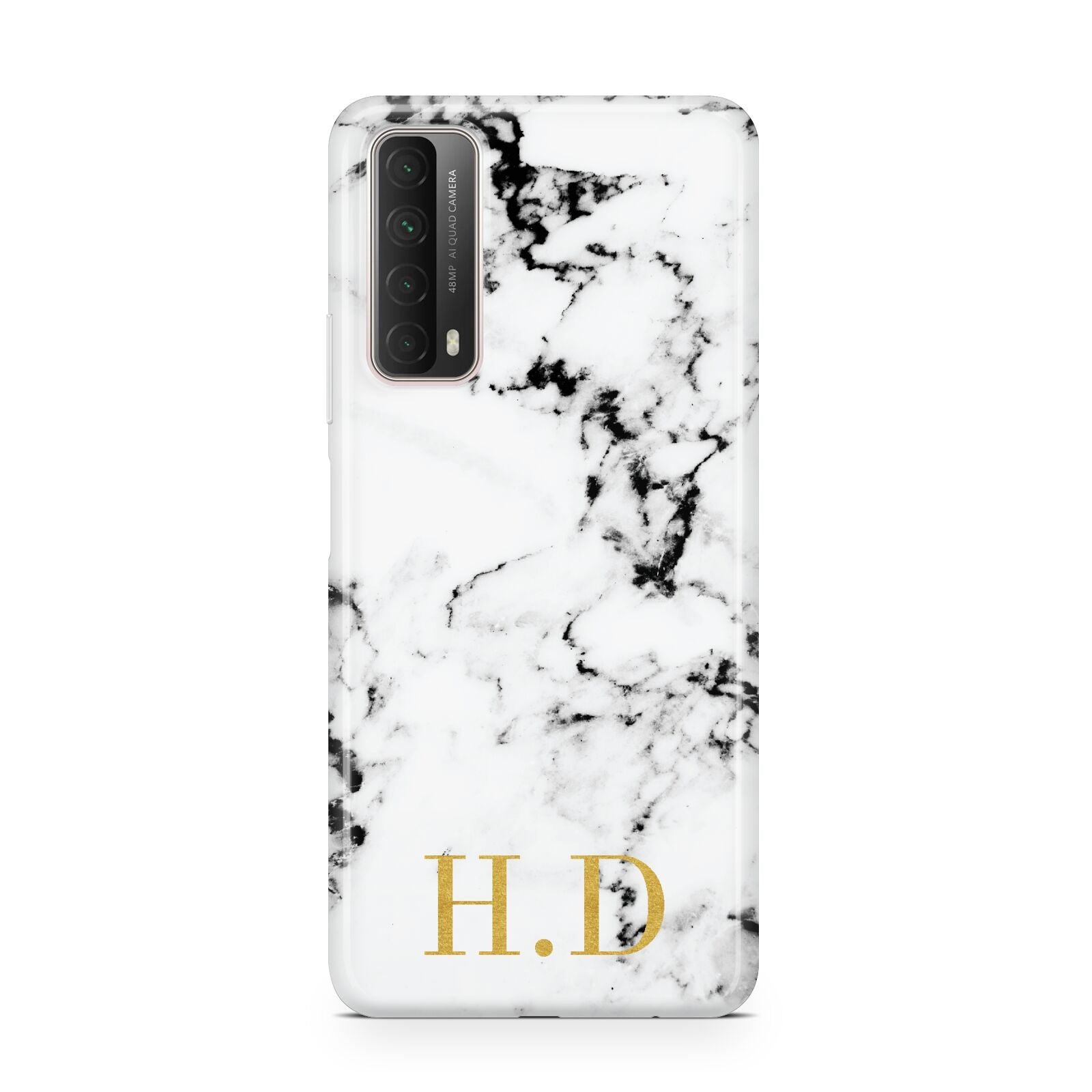 Personalised Gold Initials Marble New Huawei P Smart 2021