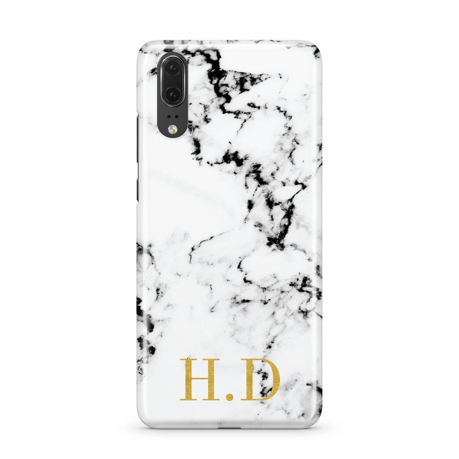 Personalised Gold Initials Marble New Huawei P20 Phone Case