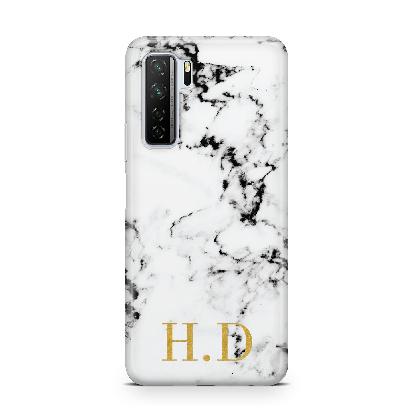 Personalised Gold Initials Marble New Huawei P40 Lite 5G Phone Case