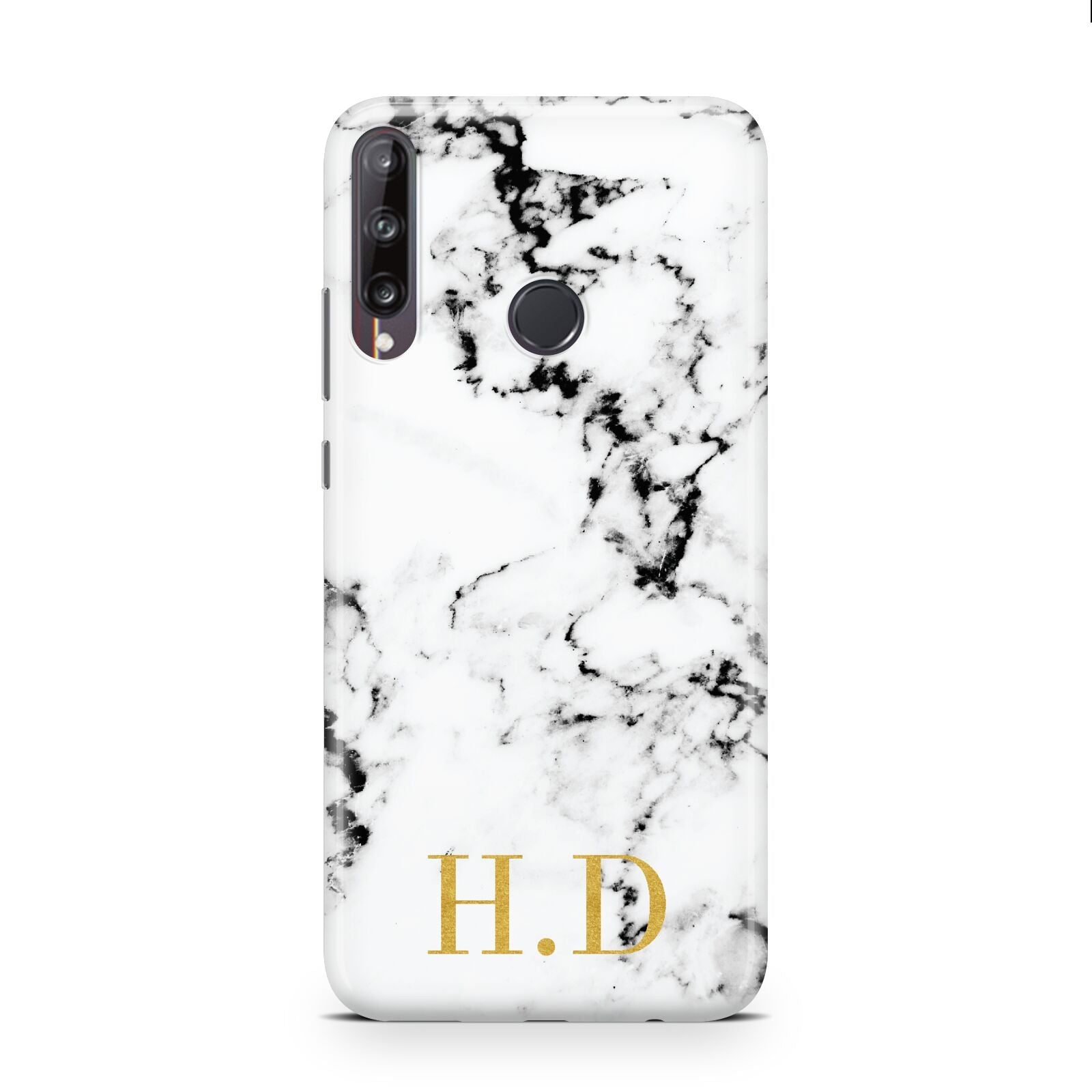 Personalised Gold Initials Marble New Huawei P40 Lite E Phone Case