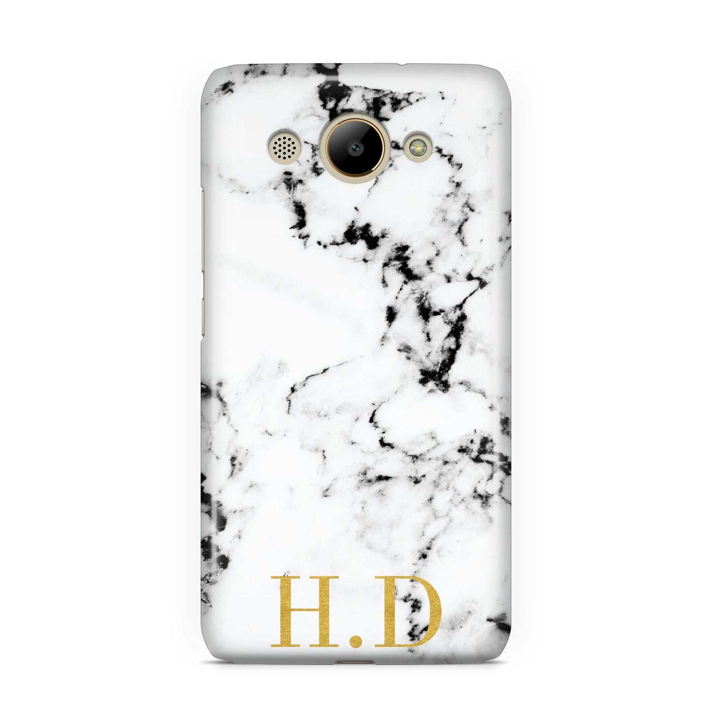 Personalised Gold Initials Marble New Huawei Y3 2017