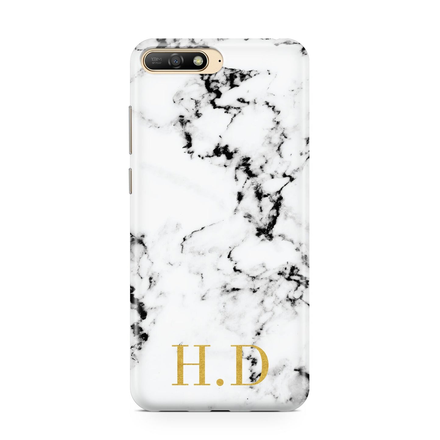 Personalised Gold Initials Marble New Huawei Y6 2018