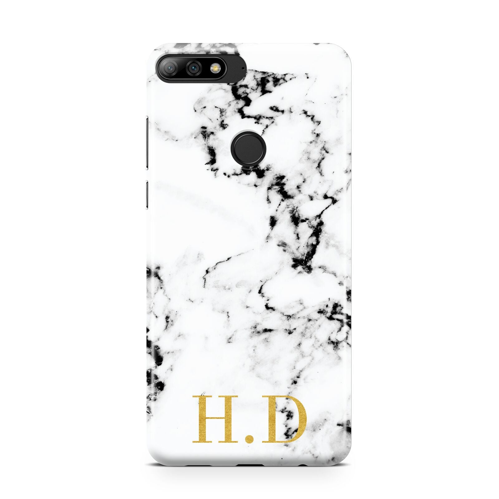 Personalised Gold Initials Marble New Huawei Y7 2018
