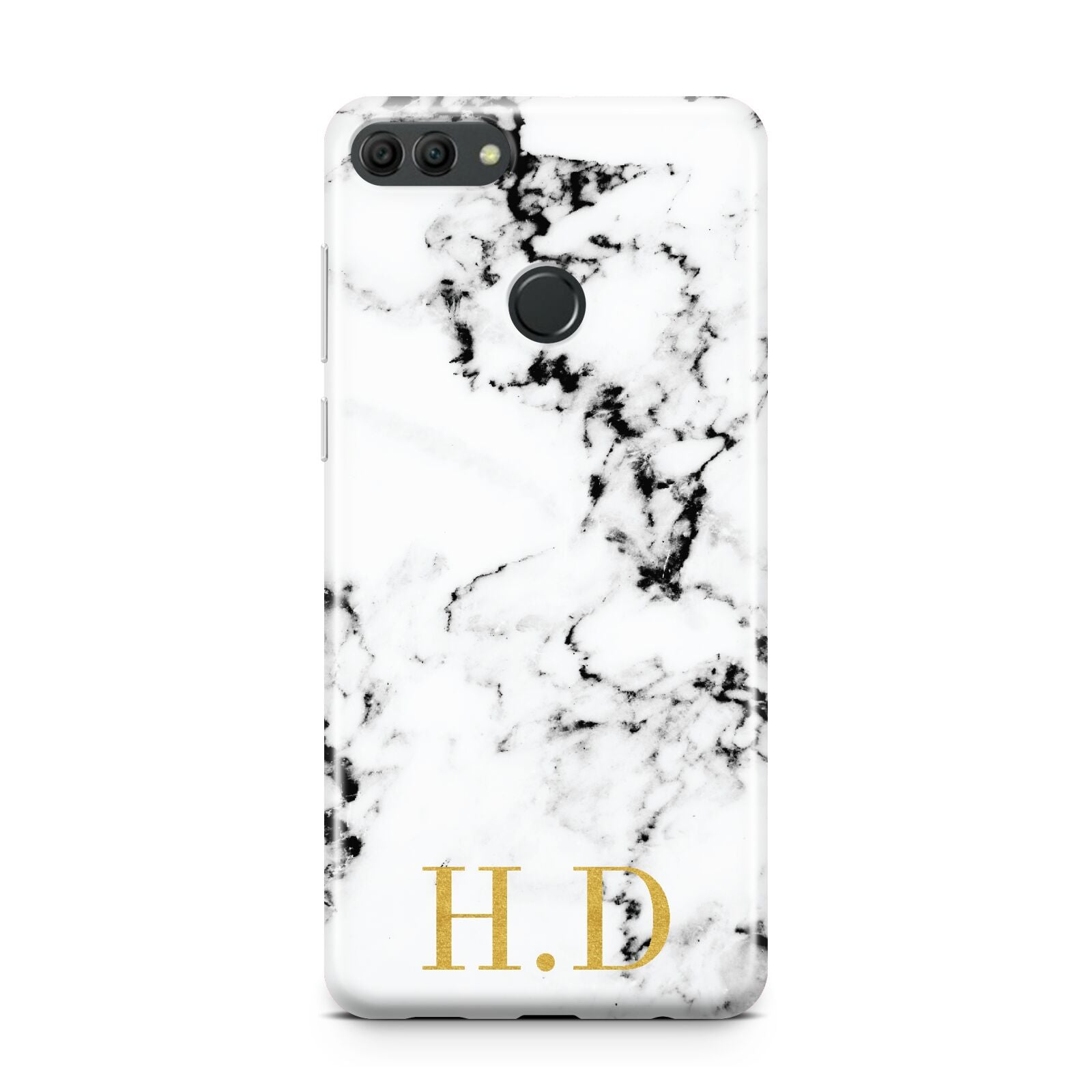 Personalised Gold Initials Marble New Huawei Y9 2018
