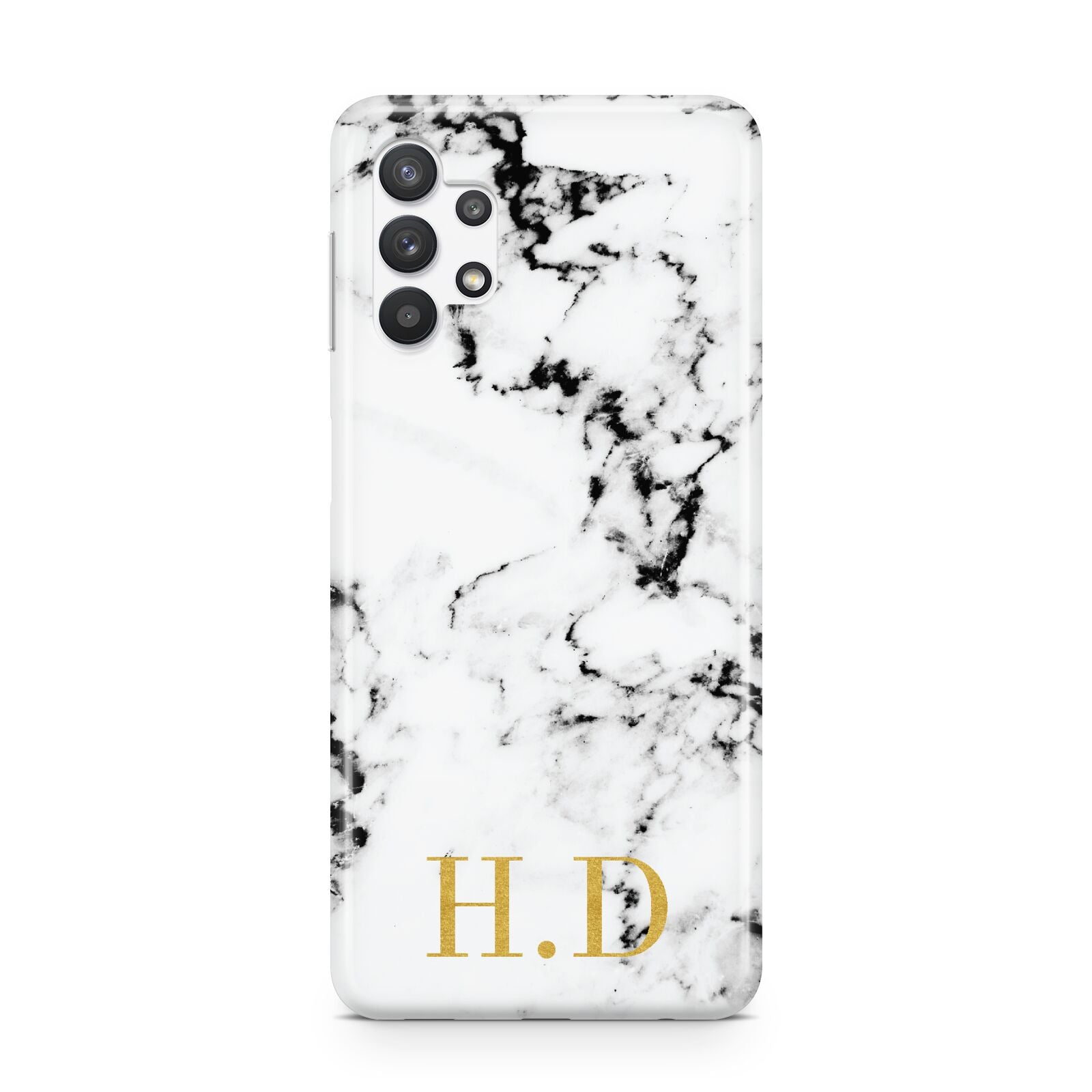 Personalised Gold Initials Marble New Samsung A32 5G Case