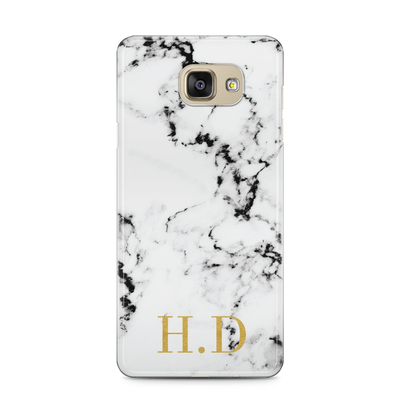 Personalised Gold Initials Marble New Samsung Galaxy A5 2016 Case on gold phone