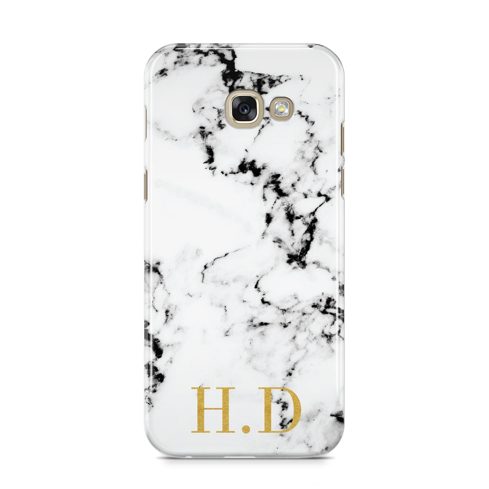 Personalised Gold Initials Marble New Samsung Galaxy A5 2017 Case on gold phone