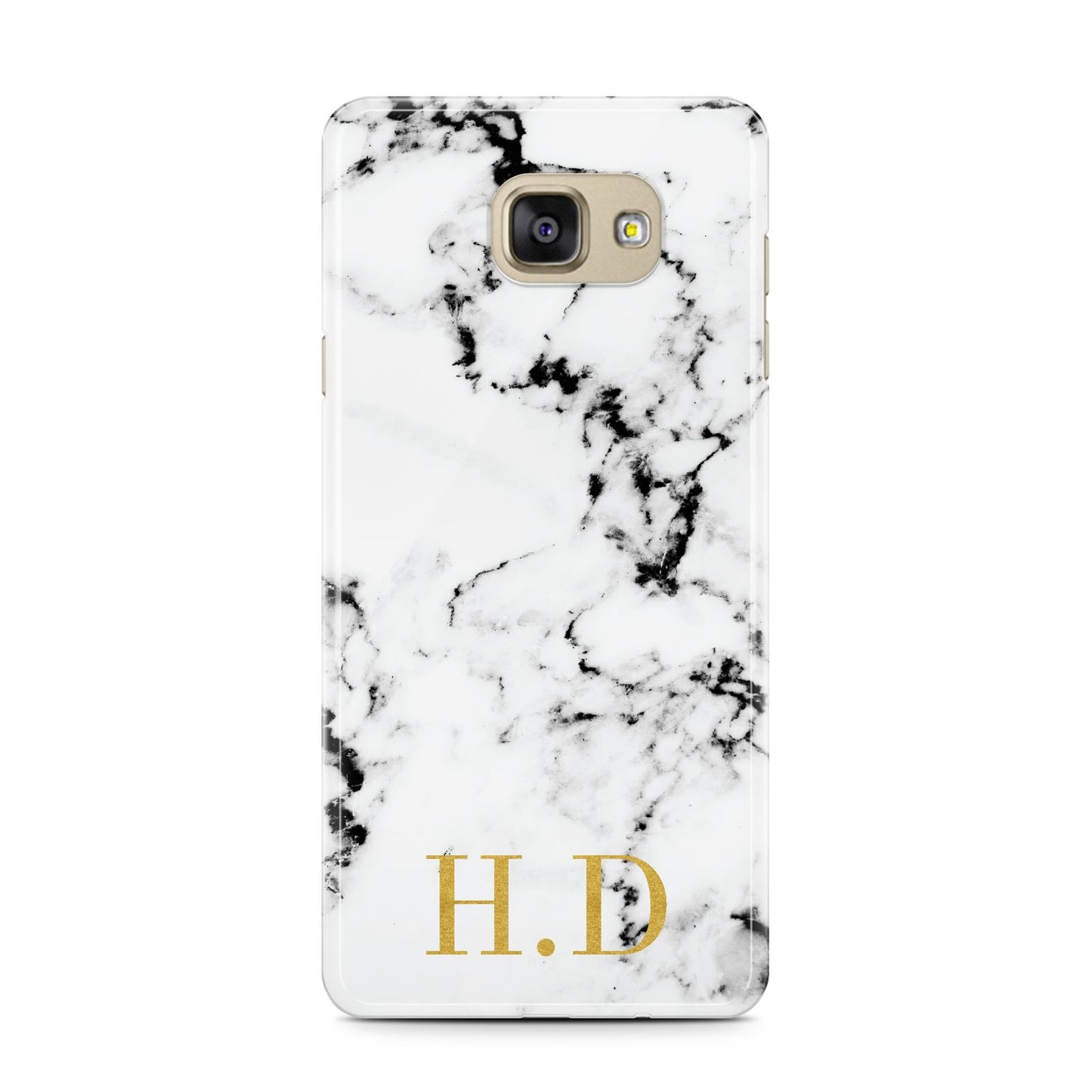 Personalised Gold Initials Marble New Samsung Galaxy A7 2016 Case on gold phone