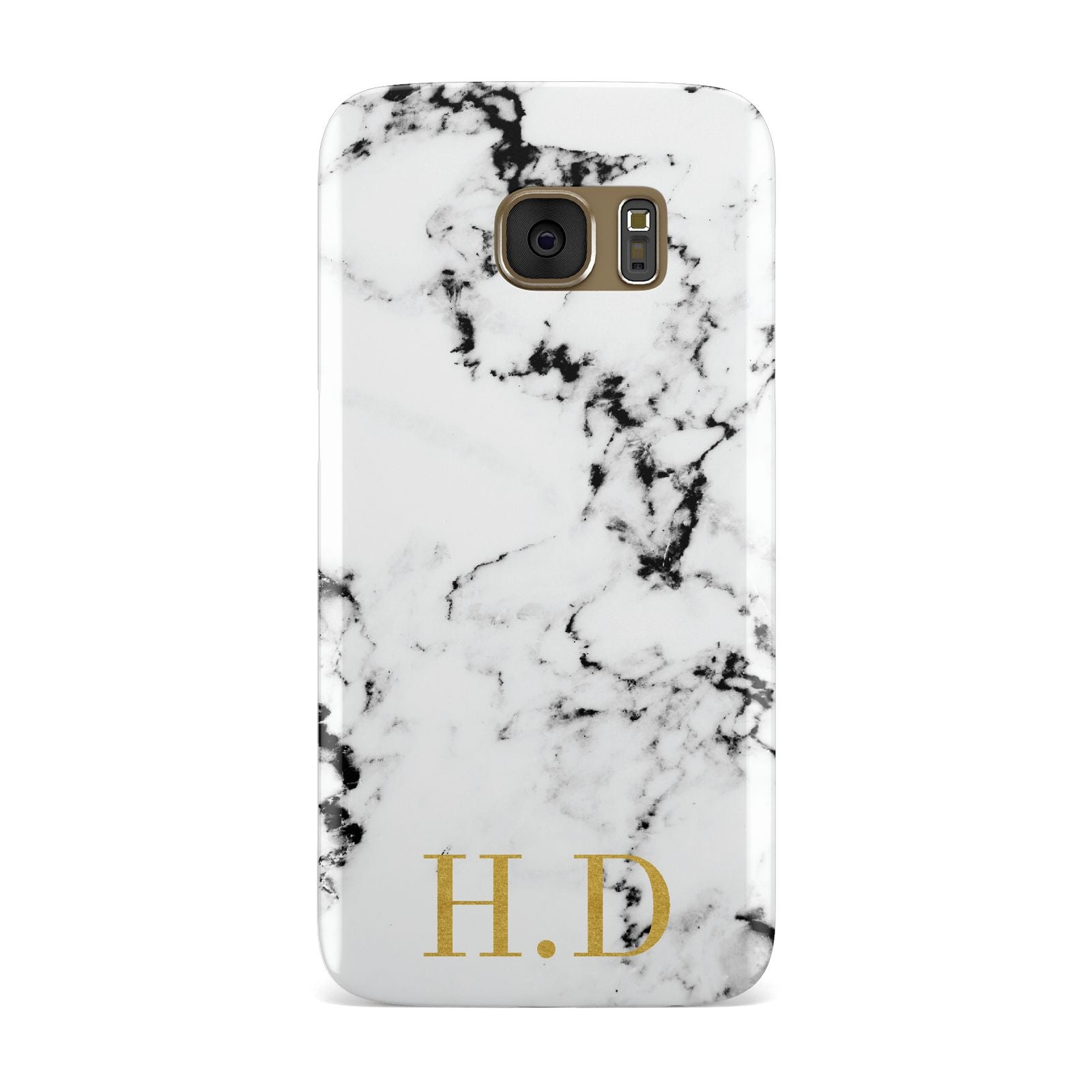 Personalised Gold Initials Marble New Samsung Galaxy Case