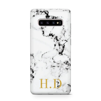 Personalised Gold Initials Marble New Samsung Galaxy S10 Case