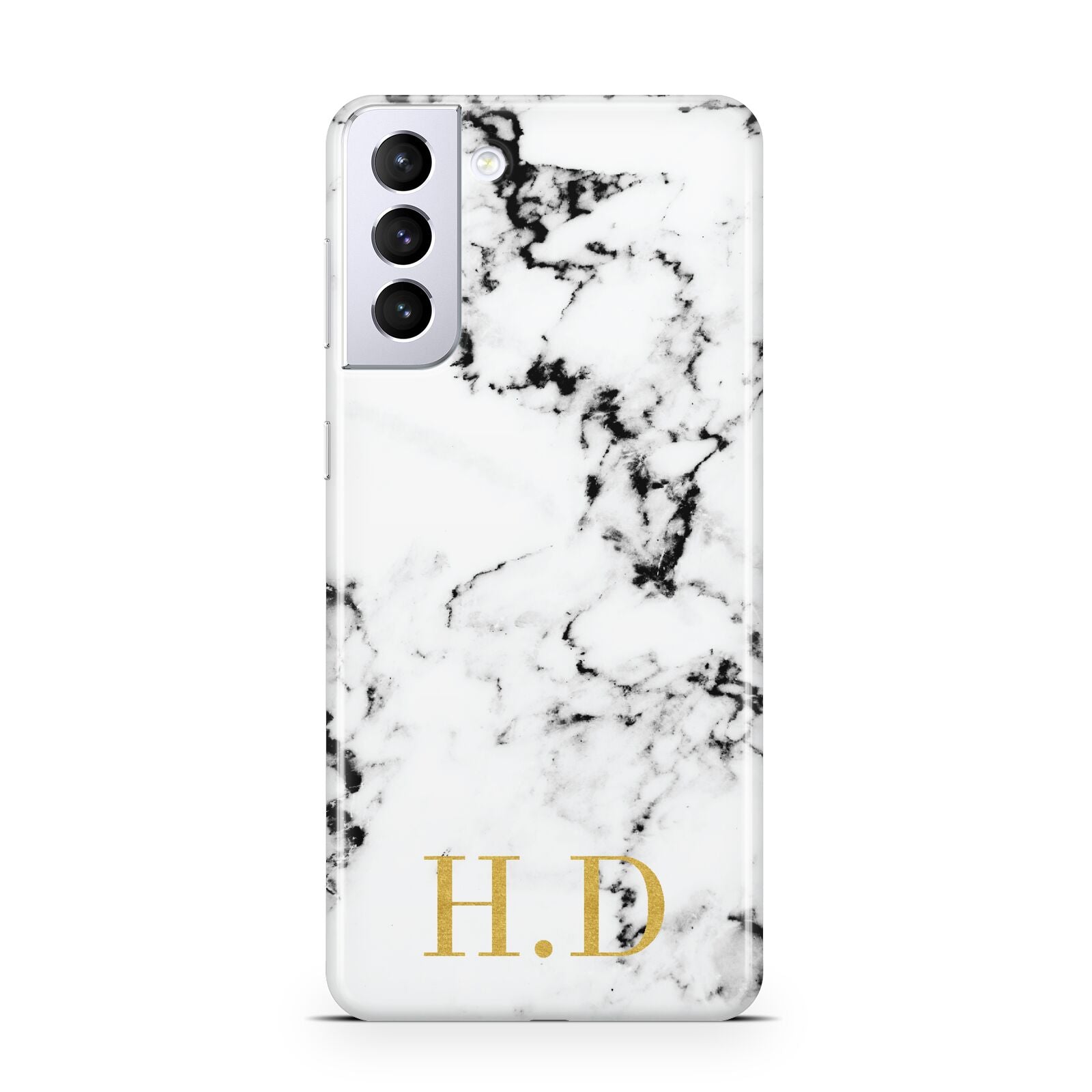 Personalised Gold Initials Marble New Samsung S21 Plus Phone Case