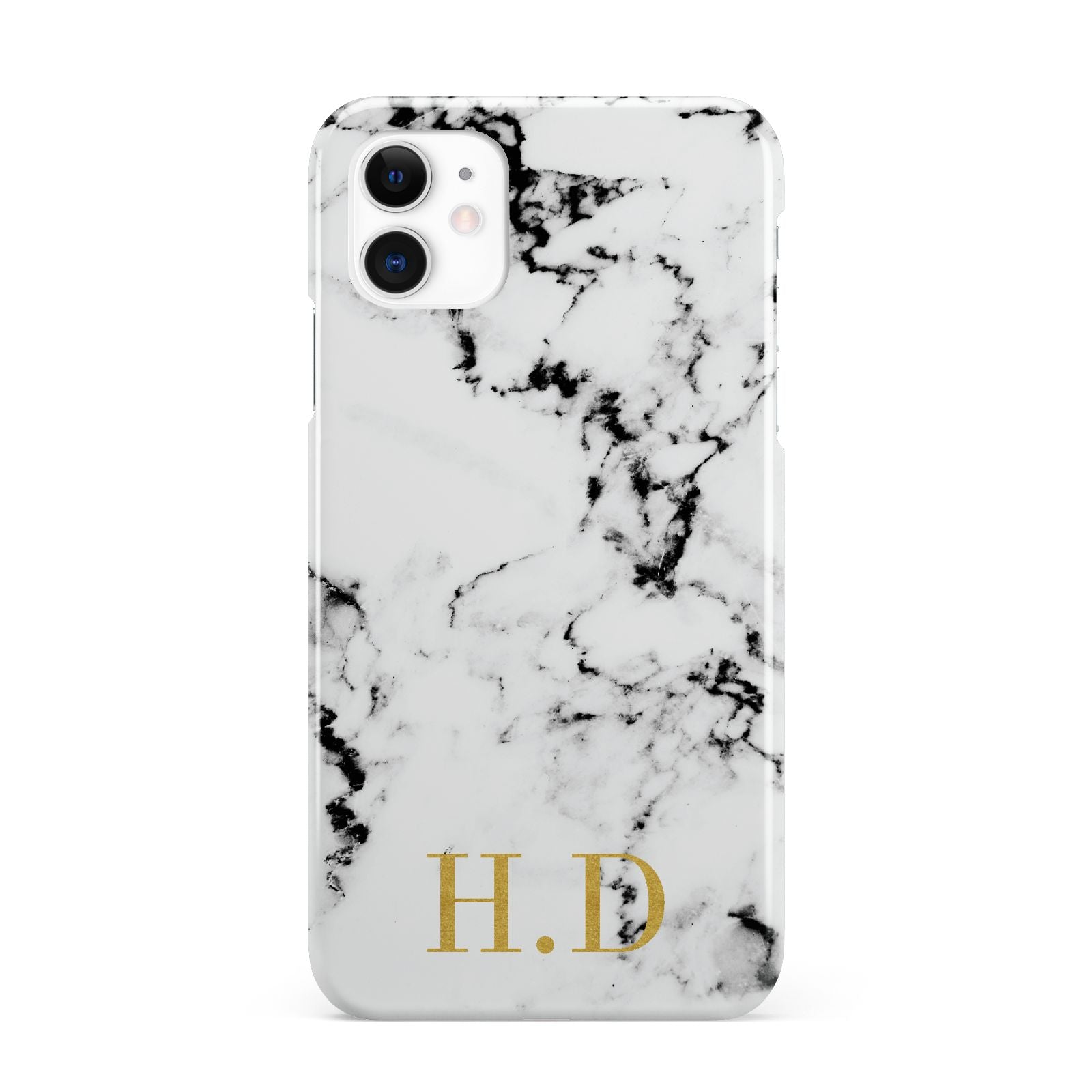 Personalised Gold Initials Marble New iPhone 11 3D Snap Case