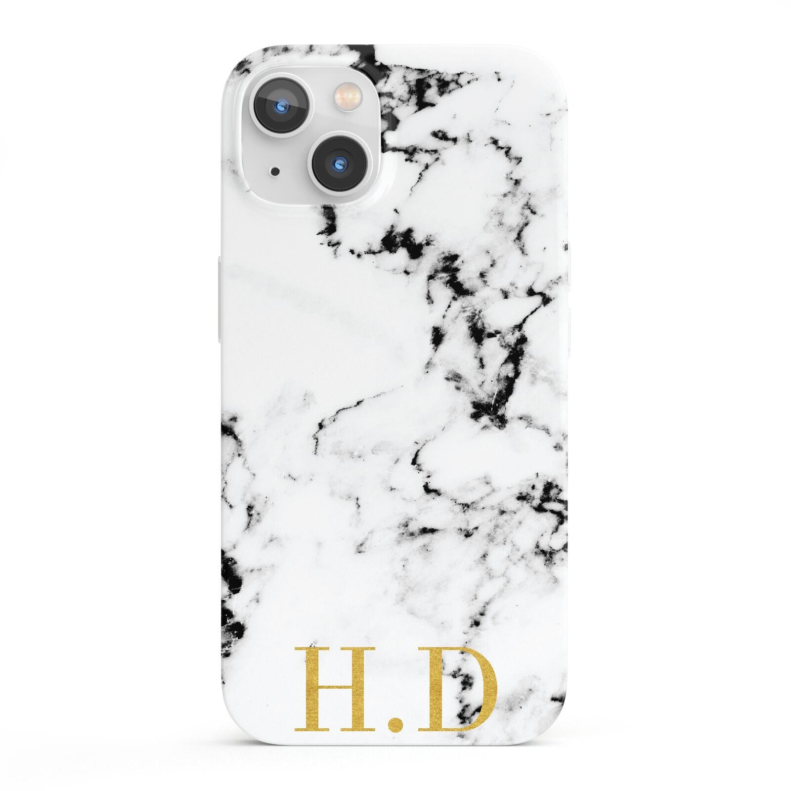 Personalised Gold Initials Marble New iPhone 13 Full Wrap 3D Snap Case