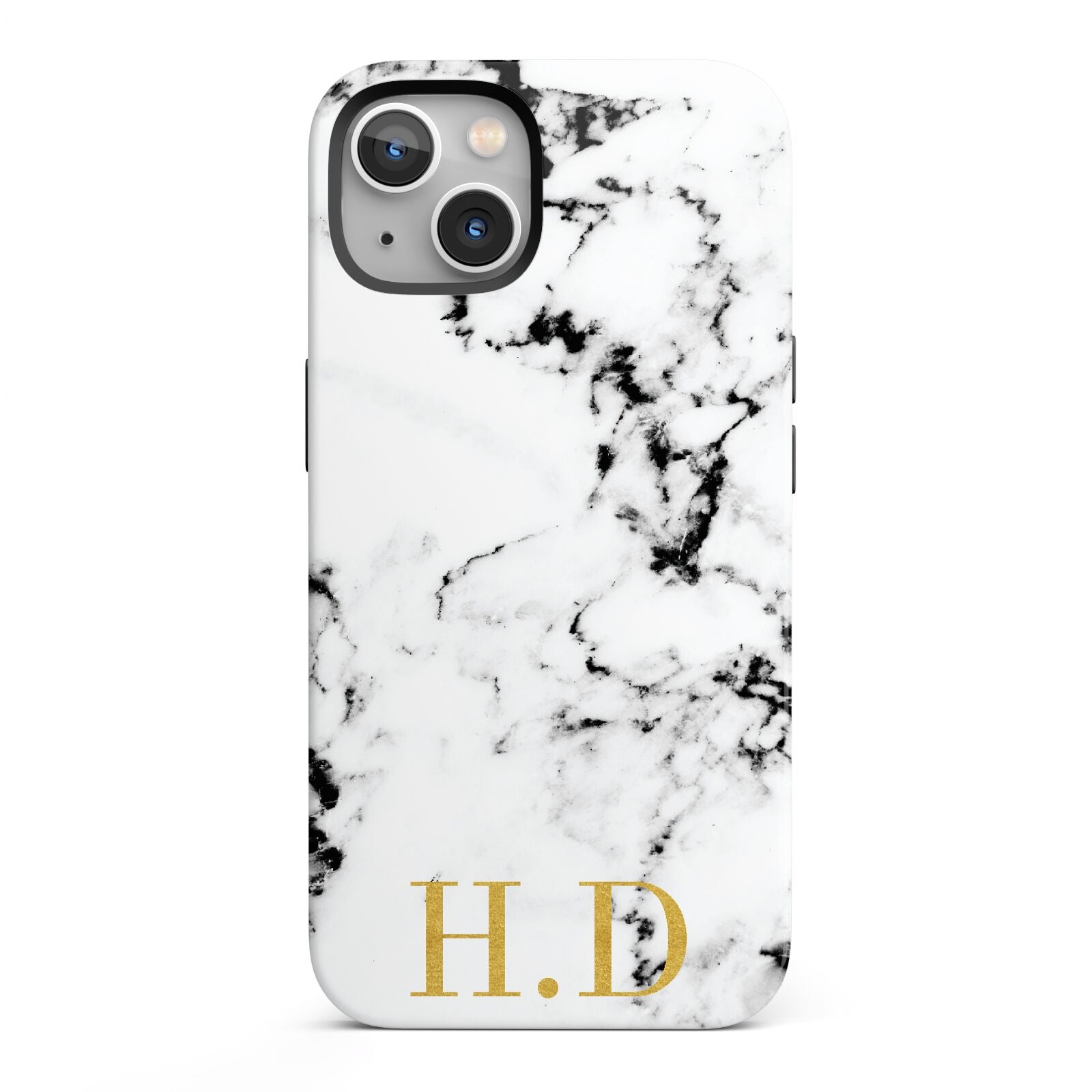 Personalised Gold Initials Marble New iPhone 13 Full Wrap 3D Tough Case