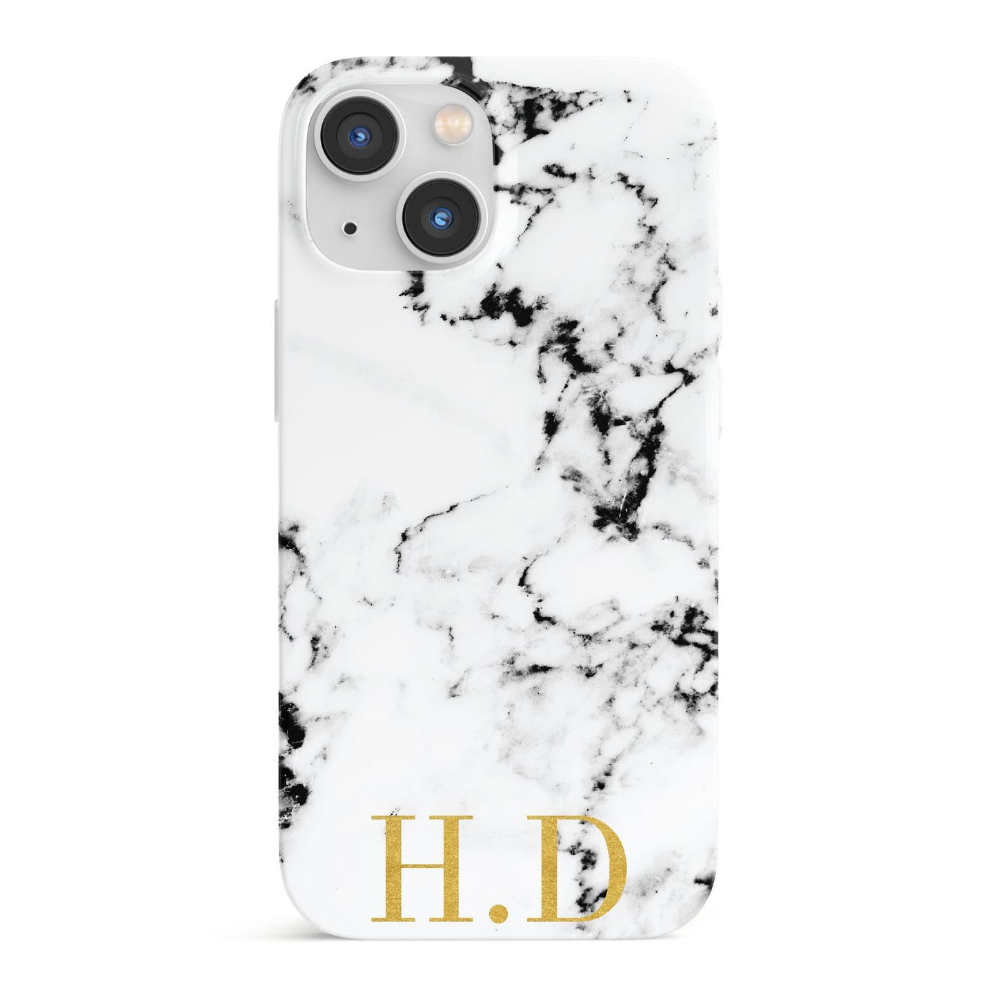 Personalised Gold Initials Marble New iPhone 13 Mini Full Wrap 3D Snap Case