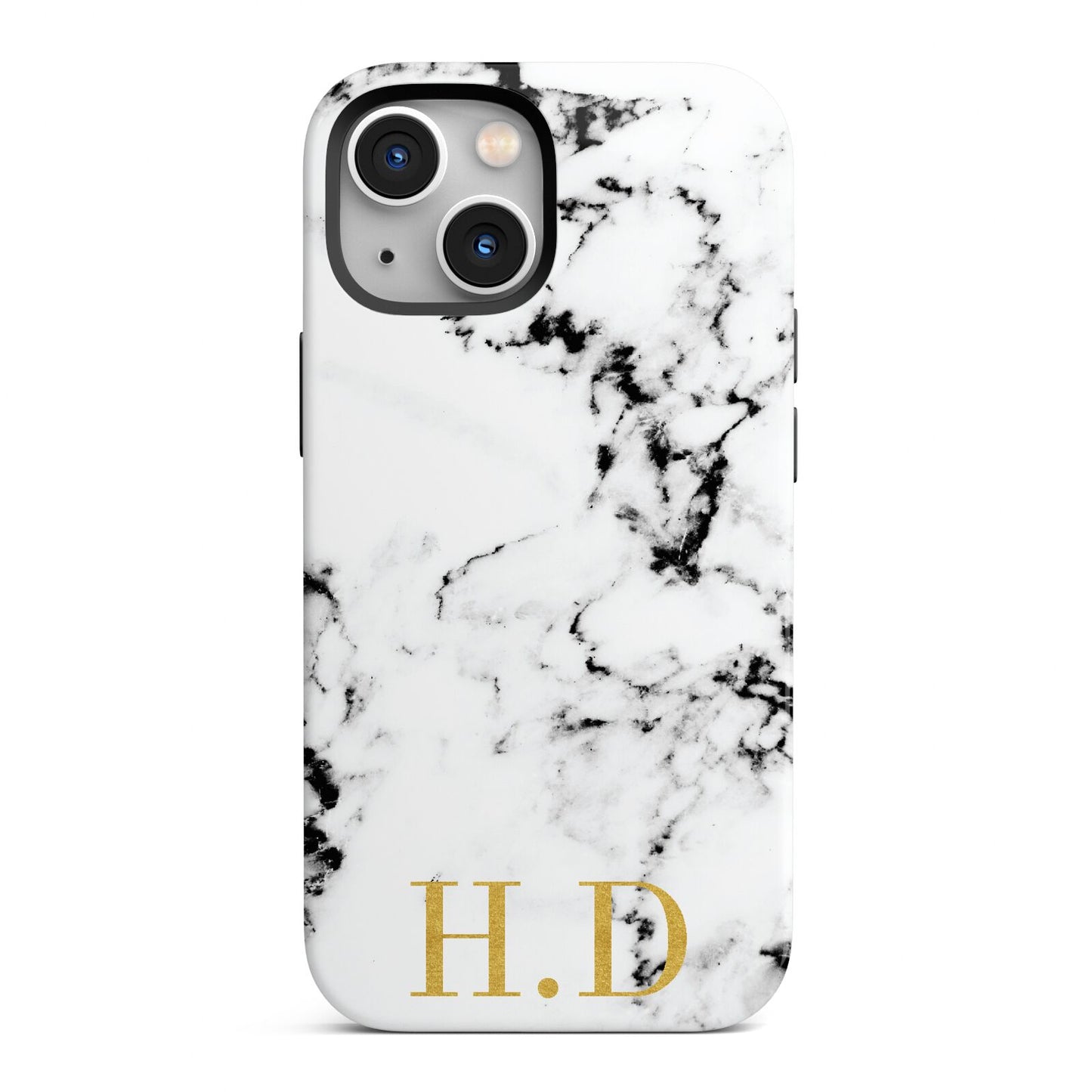 Personalised Gold Initials Marble New iPhone 13 Mini Full Wrap 3D Tough Case