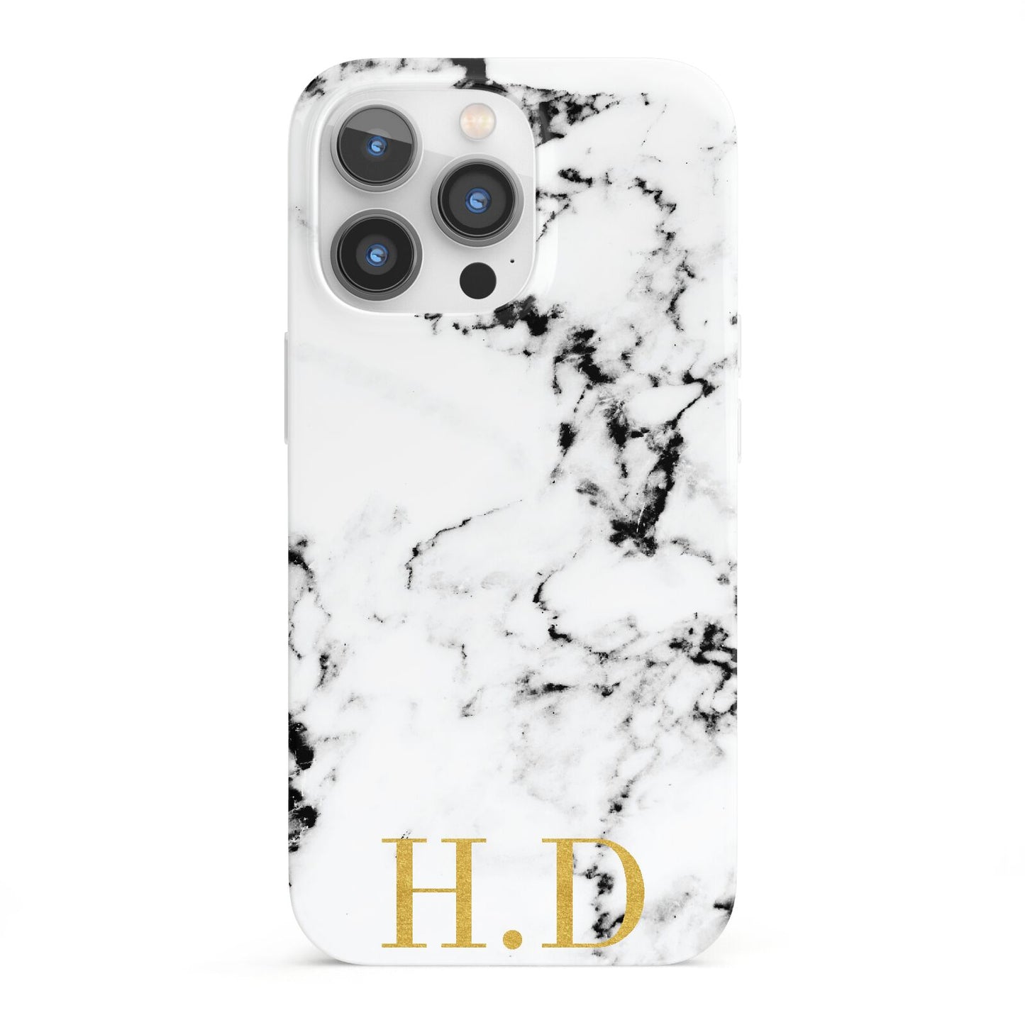 Personalised Gold Initials Marble New iPhone 13 Pro Full Wrap 3D Snap Case