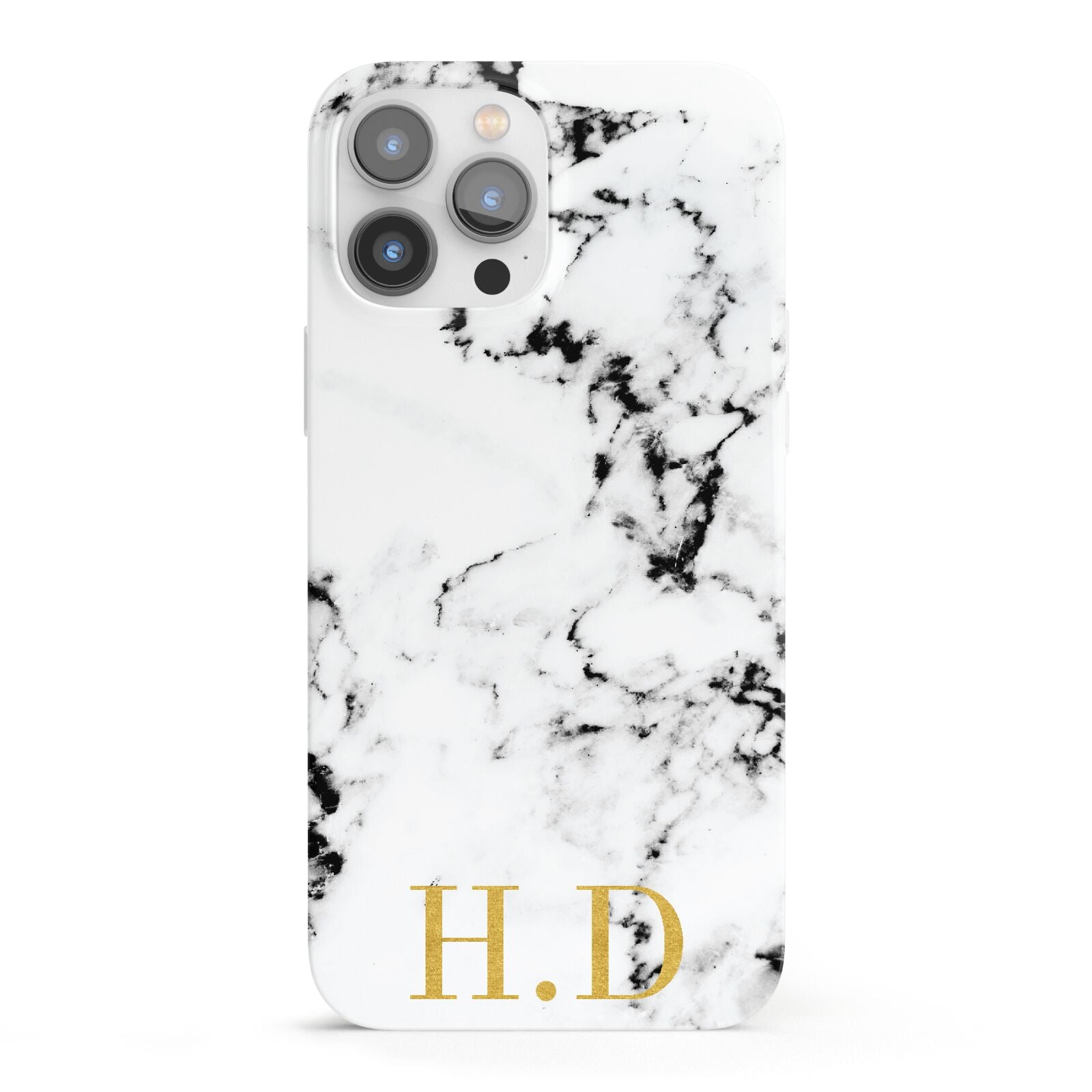 Personalised Gold Initials Marble New iPhone 13 Pro Max Full Wrap 3D Snap Case