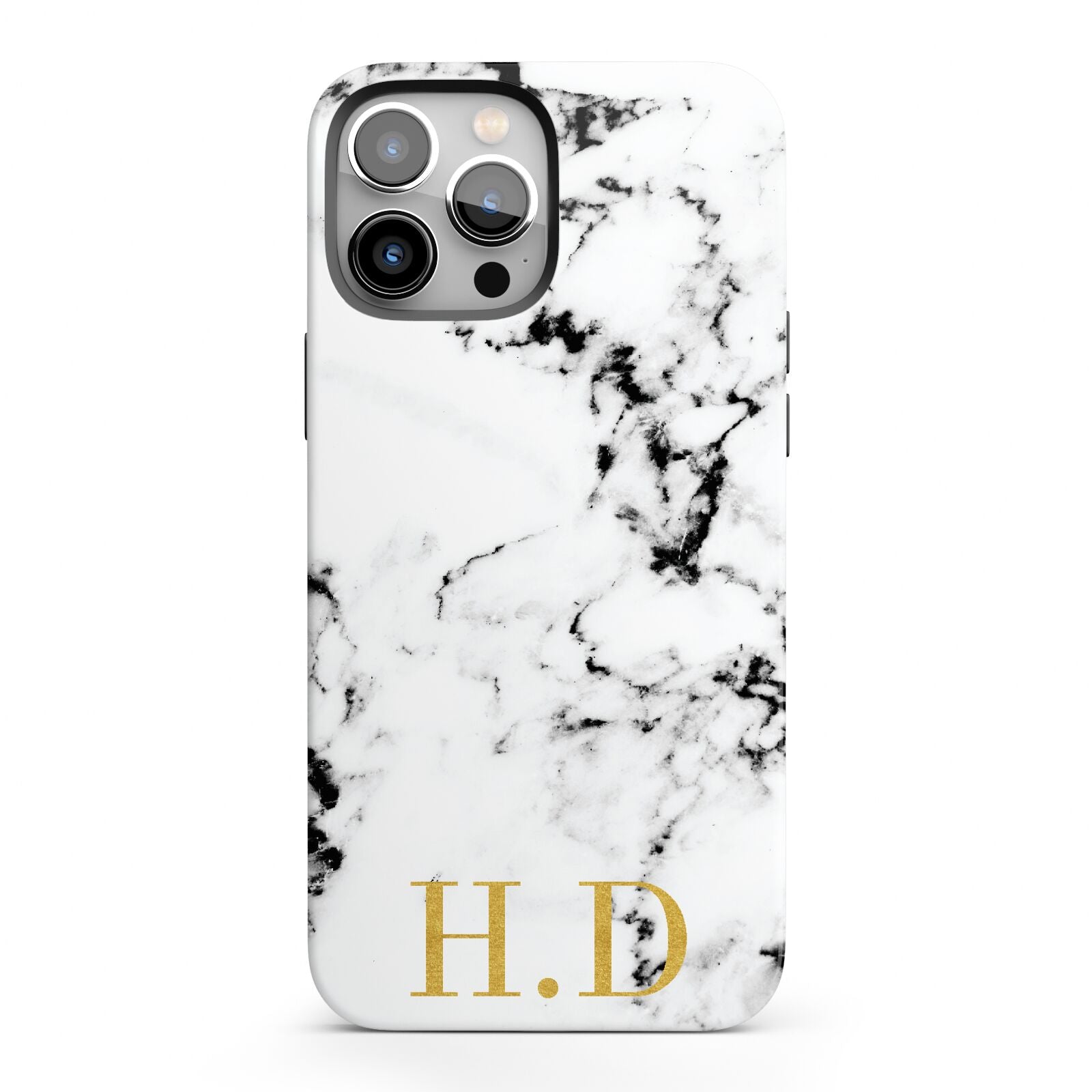 Personalised Gold Initials Marble New iPhone 13 Pro Max Full Wrap 3D Tough Case