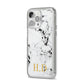 Personalised Gold Initials Marble New iPhone 14 Pro Max Clear Tough Case Silver Angled Image