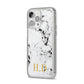 Personalised Gold Initials Marble New iPhone 14 Pro Max Glitter Tough Case Silver Angled Image