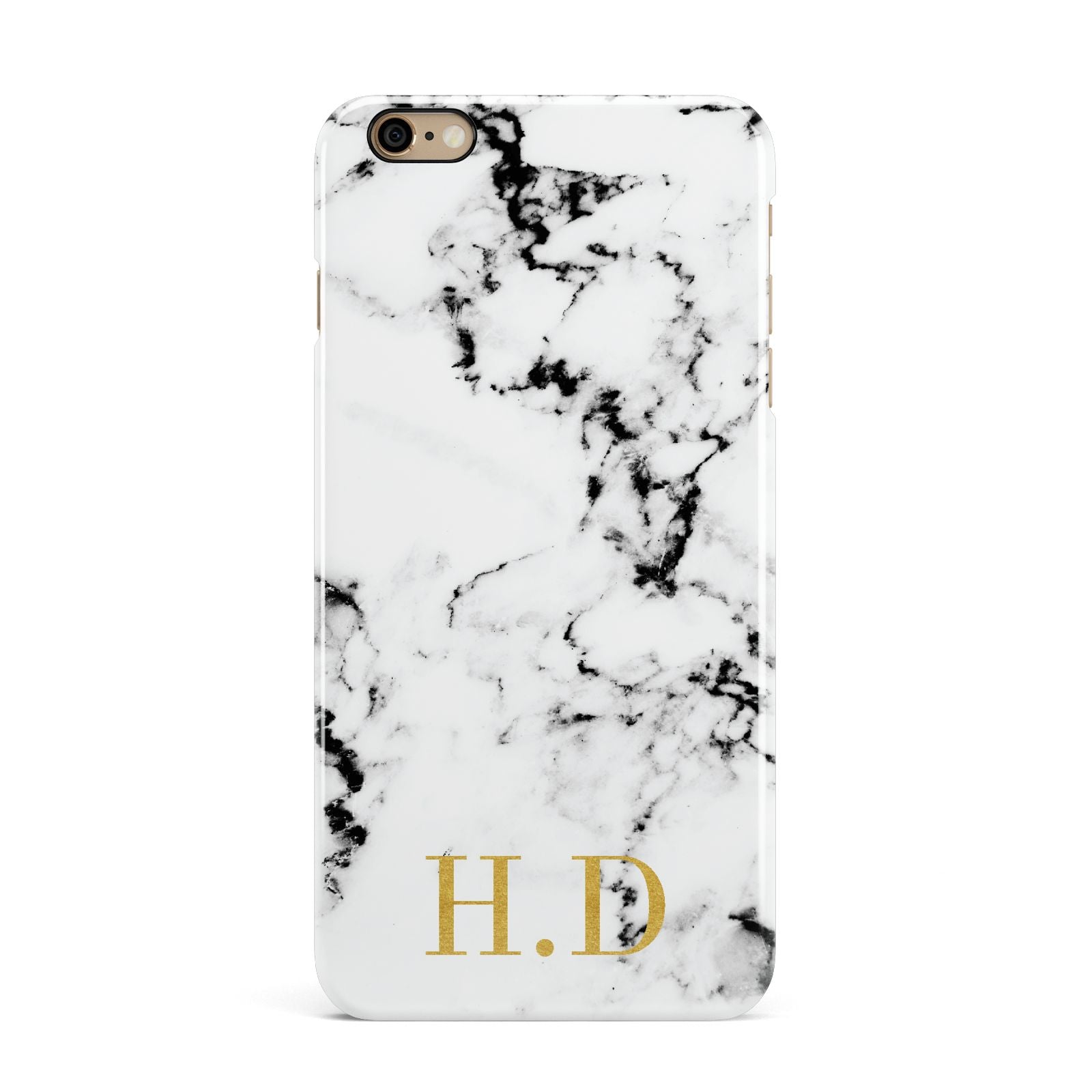 Personalised Gold Initials Marble New iPhone 6 Plus 3D Snap Case on Gold Phone