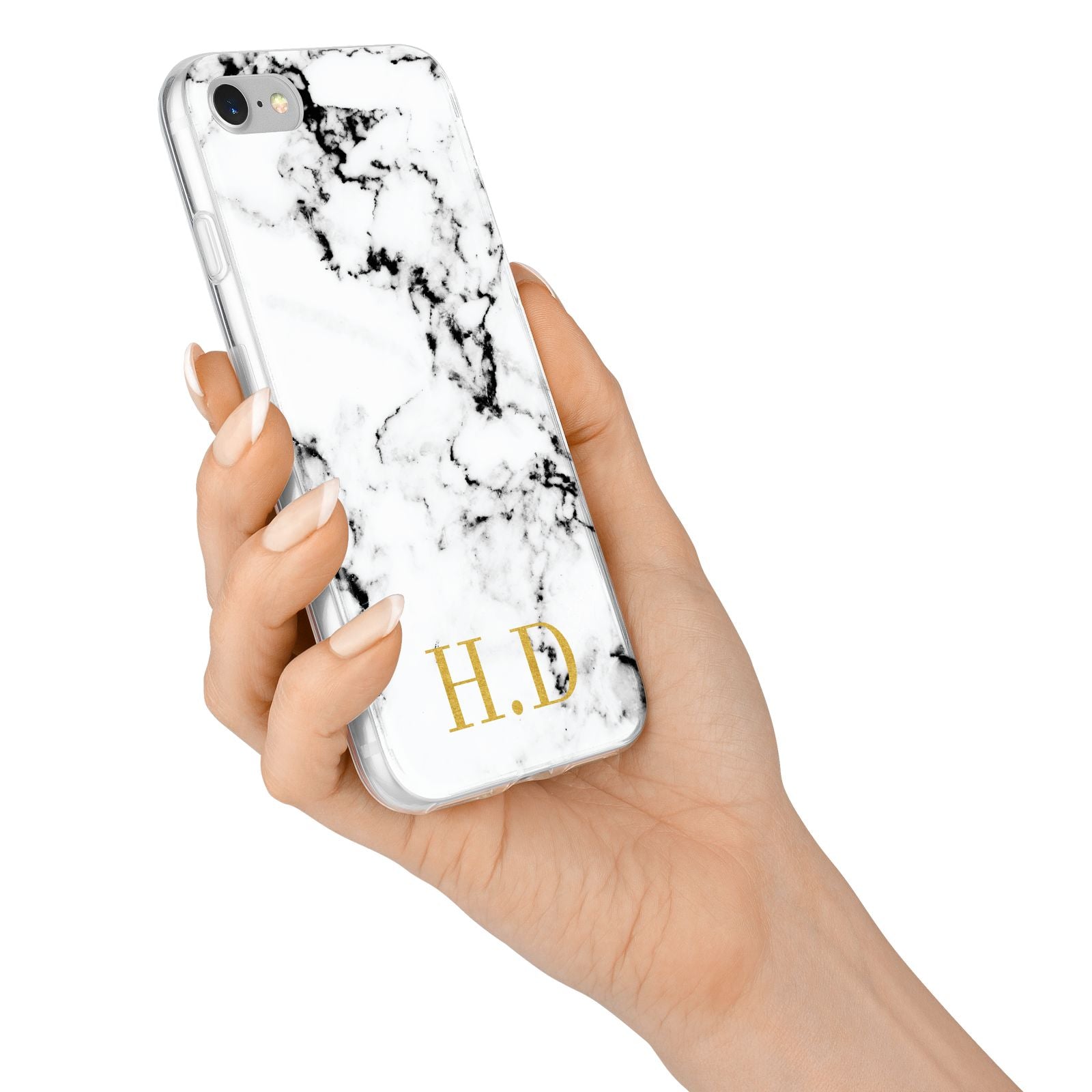 Personalised Gold Initials Marble New iPhone 7 Bumper Case on Silver iPhone Alternative Image