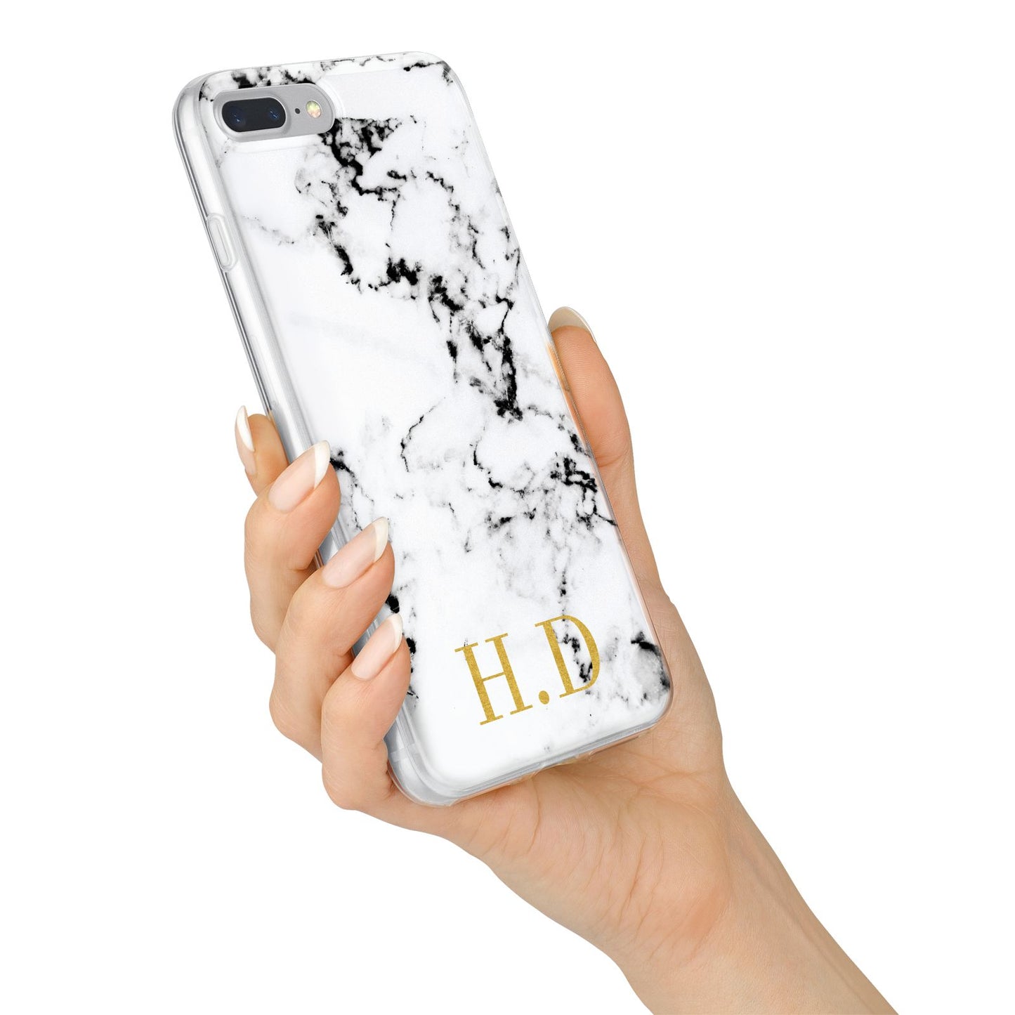 Personalised Gold Initials Marble New iPhone 7 Plus Bumper Case on Silver iPhone Alternative Image