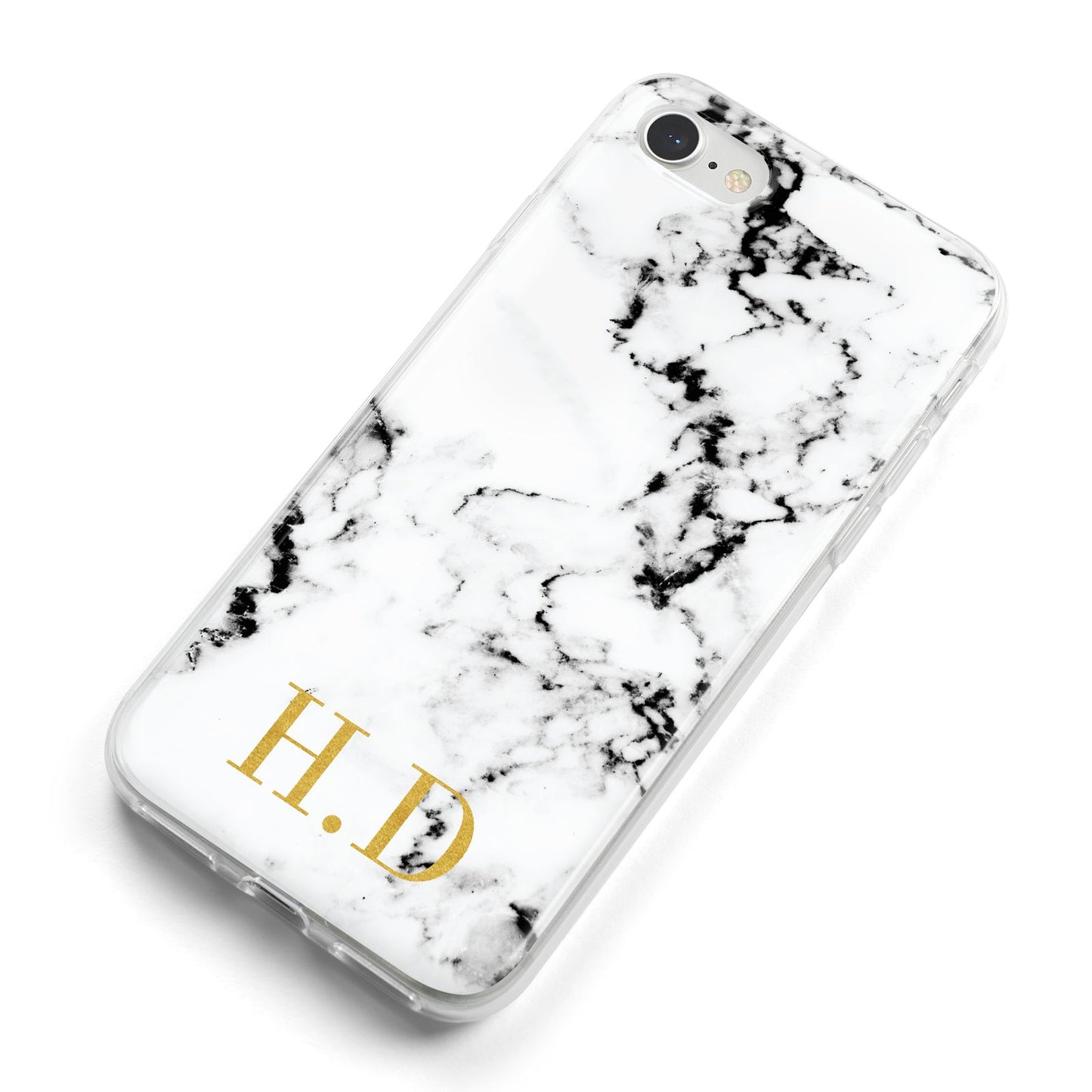 Personalised Gold Initials Marble New iPhone 8 Bumper Case on Silver iPhone Alternative Image