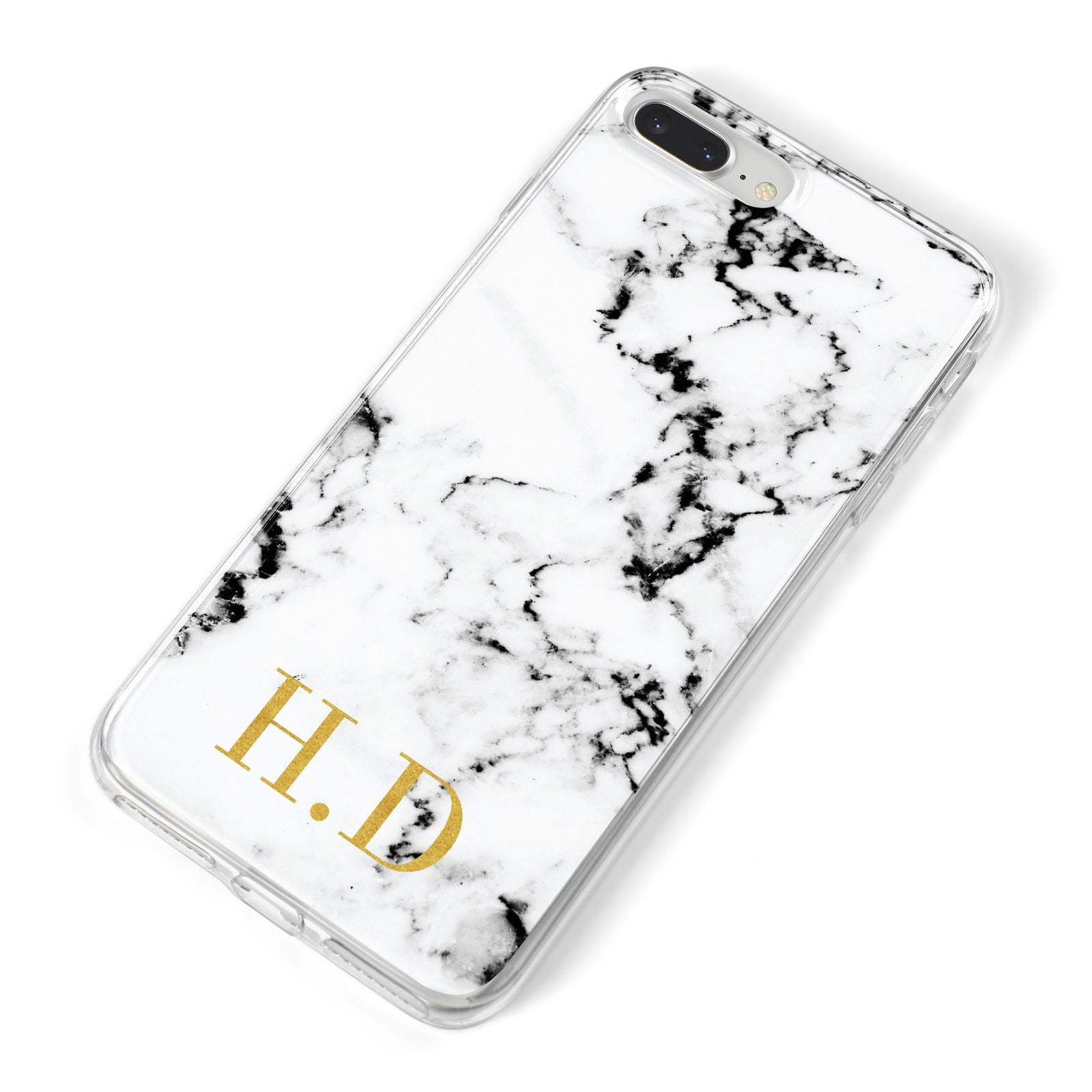 Personalised Gold Initials Marble New iPhone 8 Plus Bumper Case on Silver iPhone Alternative Image