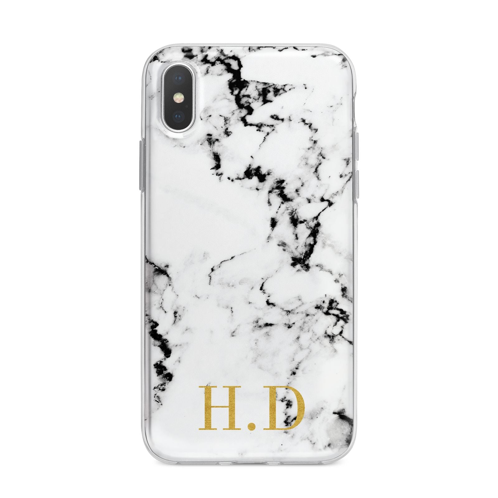 Personalised Gold Initials Marble New iPhone X Bumper Case on Silver iPhone Alternative Image 1