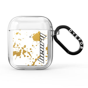Personalised Gold Ink Splash AirPods Case