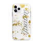 Personalised Gold Ink Splash Apple iPhone 11 Pro in Silver with Bumper Case