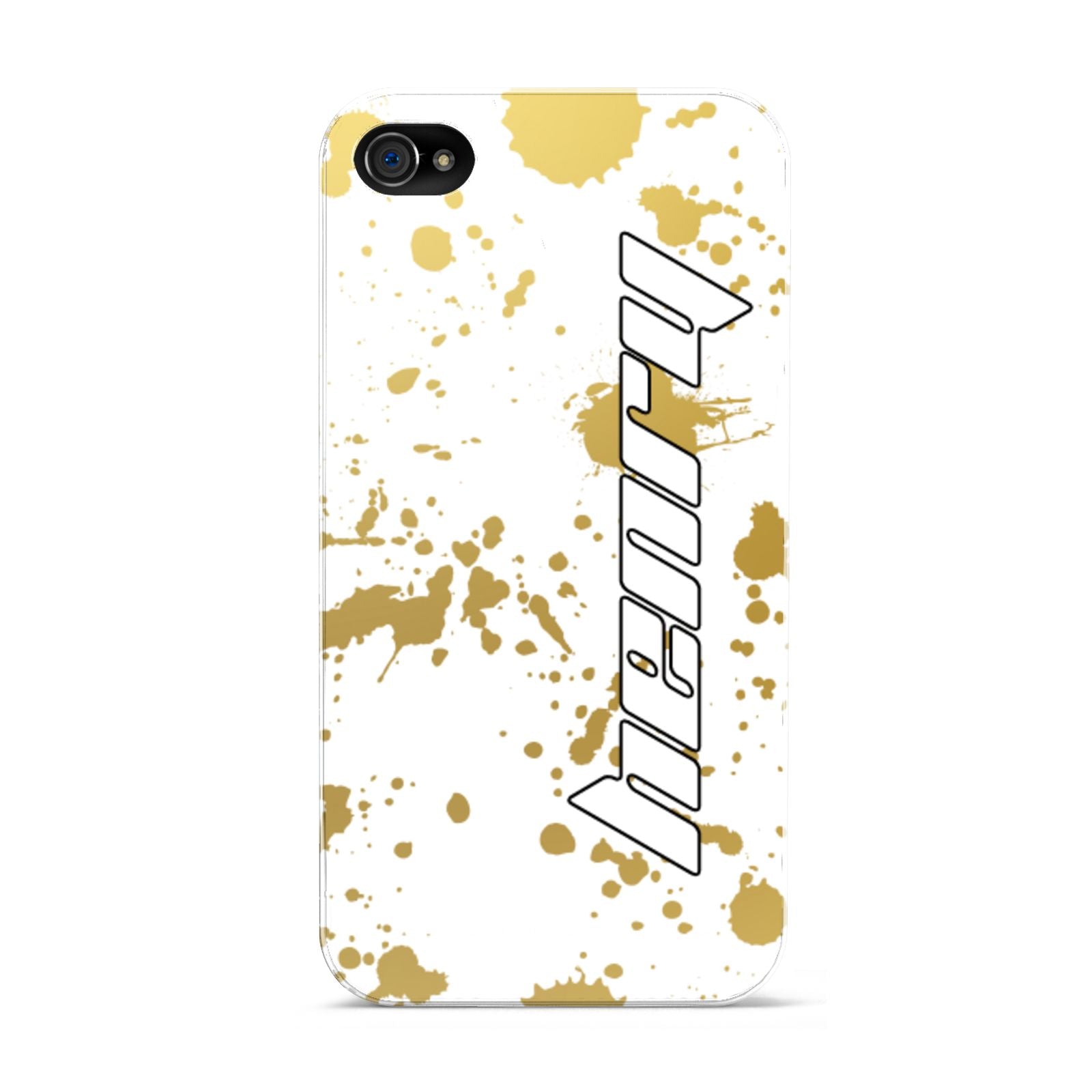 Personalised Gold Ink Splash Apple iPhone 4s Case