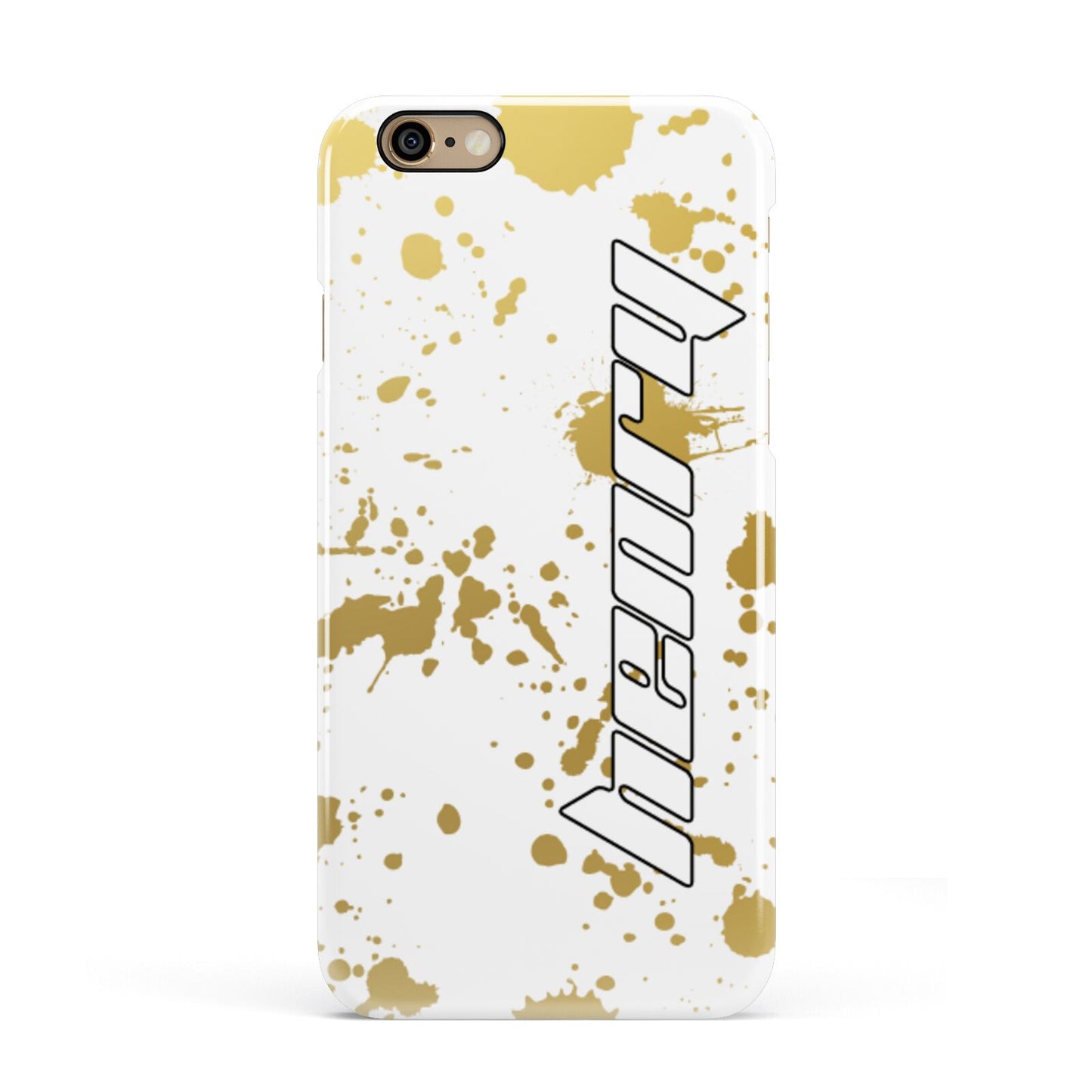 Personalised Gold Ink Splash Apple iPhone 6 3D Snap Case
