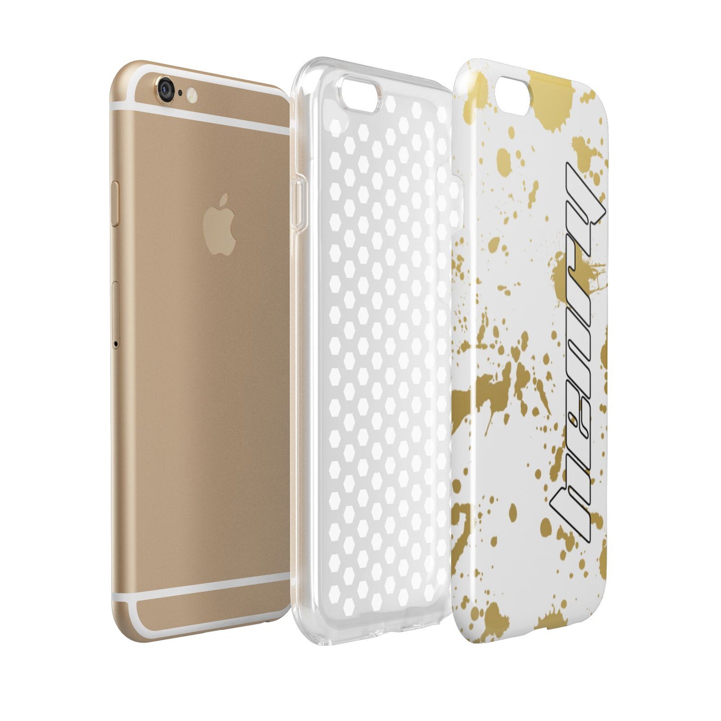 Personalised Gold Ink Splash Apple iPhone 6 3D Tough Case Expanded view