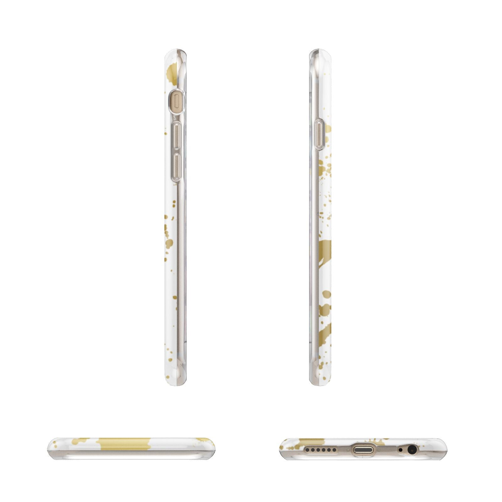 Personalised Gold Ink Splash Apple iPhone 6 3D Wrap Tough Case Alternative Image Angles