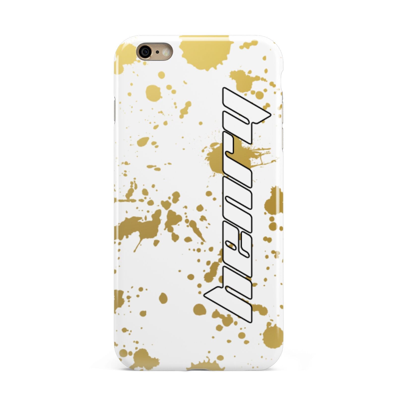 Personalised Gold Ink Splash Apple iPhone 6 Plus 3D Tough Case