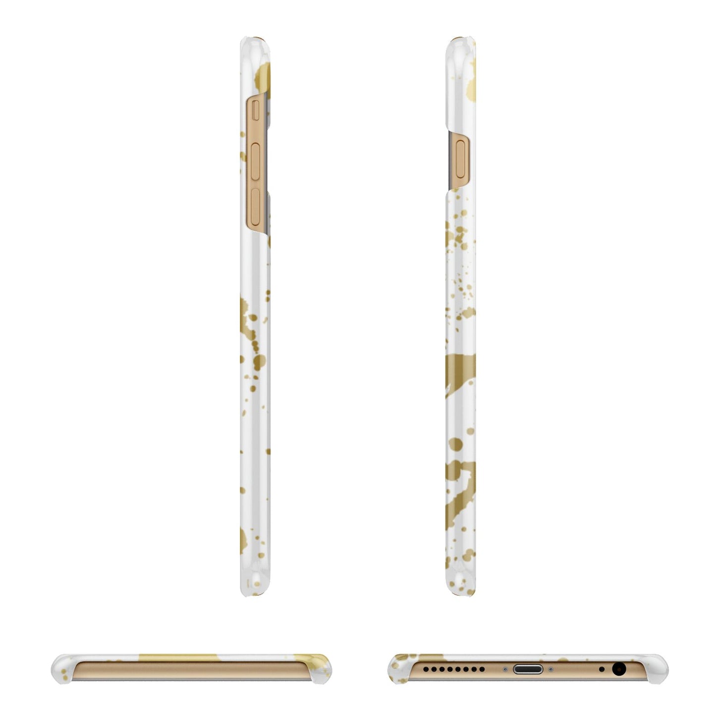 Personalised Gold Ink Splash Apple iPhone 6 Plus 3D Wrap Snap Case Angled Images