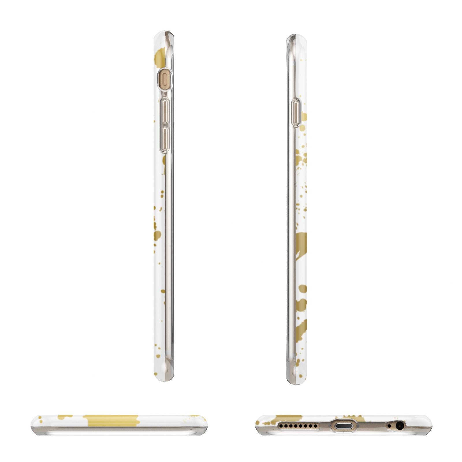 Personalised Gold Ink Splash Apple iPhone 6 Plus 3D Wrap Tough Case Alternative Image Angles