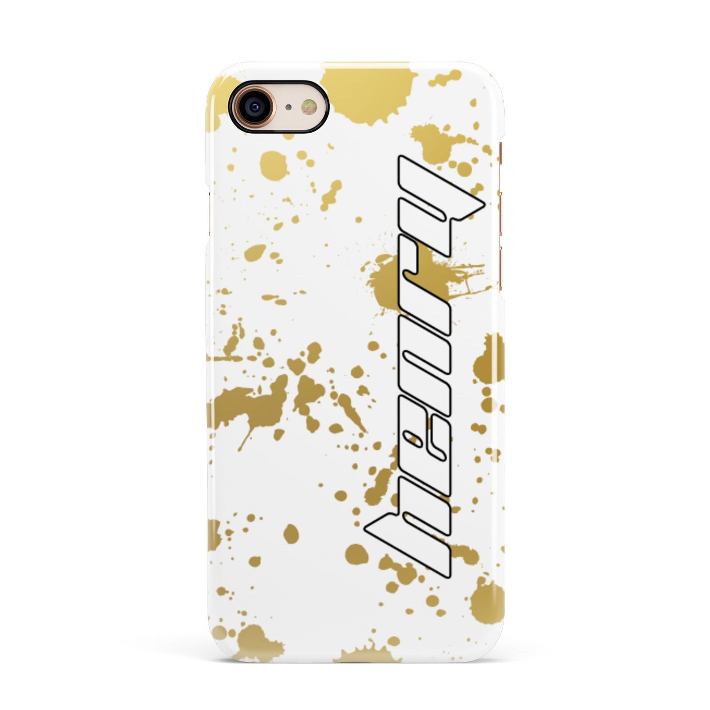 Personalised Gold Ink Splash Apple iPhone 7 8 3D Snap Case
