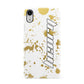 Personalised Gold Ink Splash Apple iPhone XR White 3D Snap Case