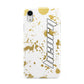 Personalised Gold Ink Splash Apple iPhone XR White 3D Tough Case